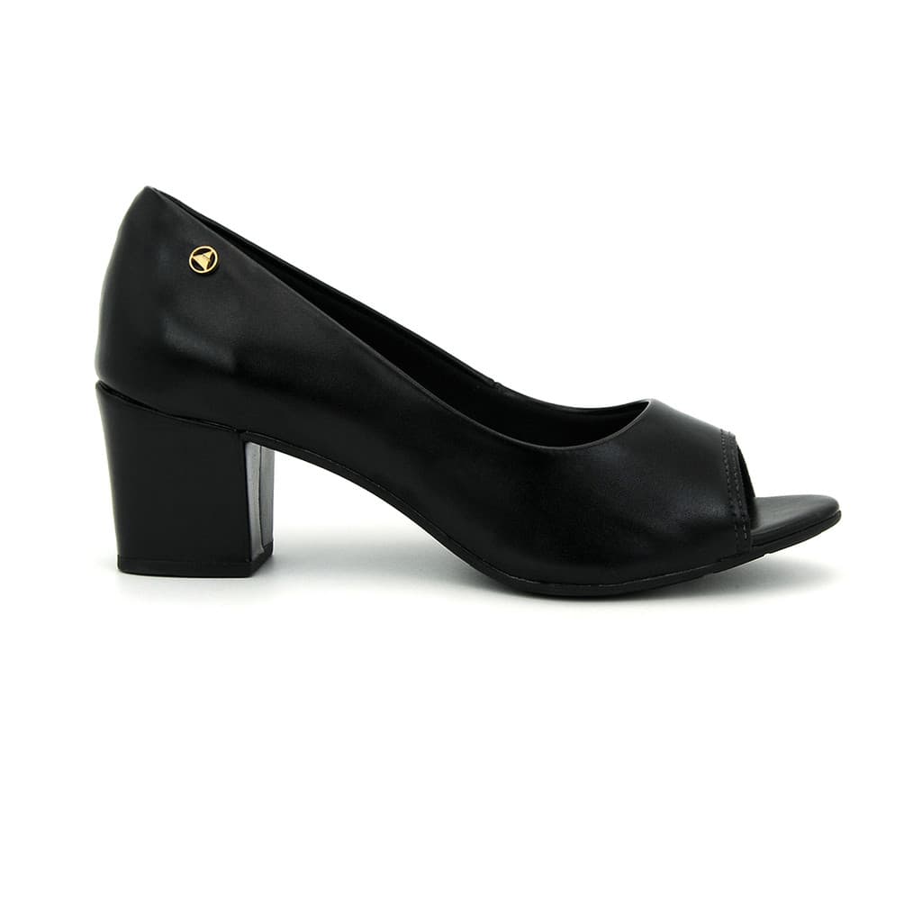 Sapato Via Uno Original Peep Toe Salto Baixo Feminino 013