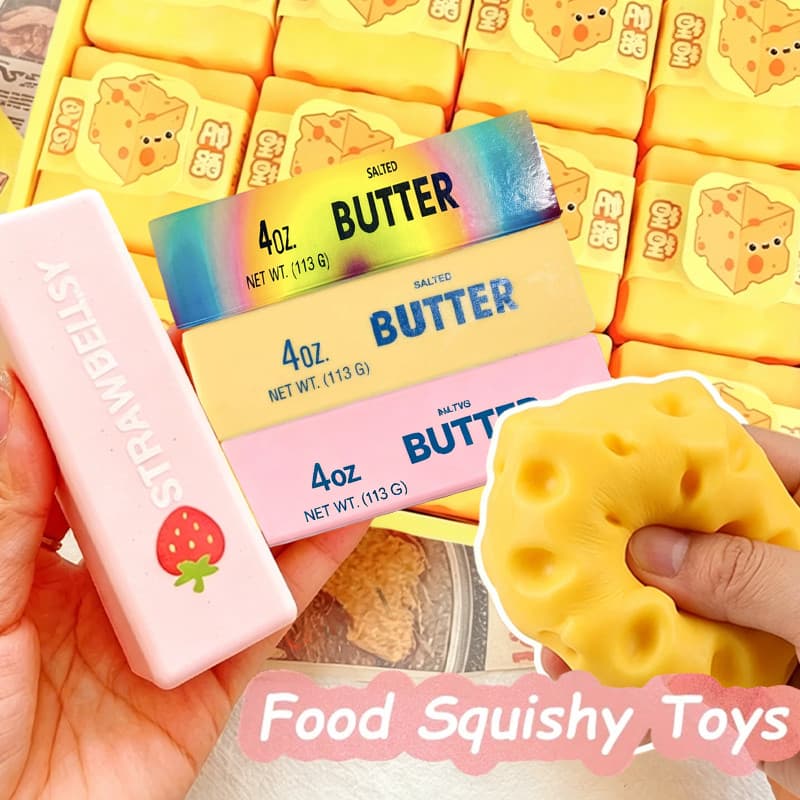 4 Pçs Manteiga Mole Super Macio Comida Brinquedos Alívio Do Estresse Úmido Squeeze Brinquedo Vara Chocolate Squish Autis