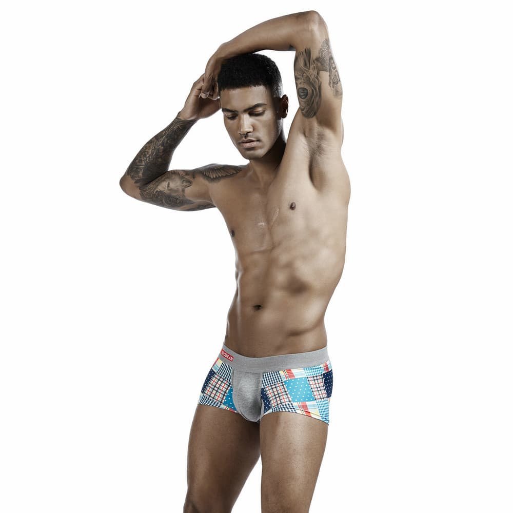SEOBEAN SEOBEAN Cuecas Boxer masculinas estampadas Fashion em U convexo com bolsa grande