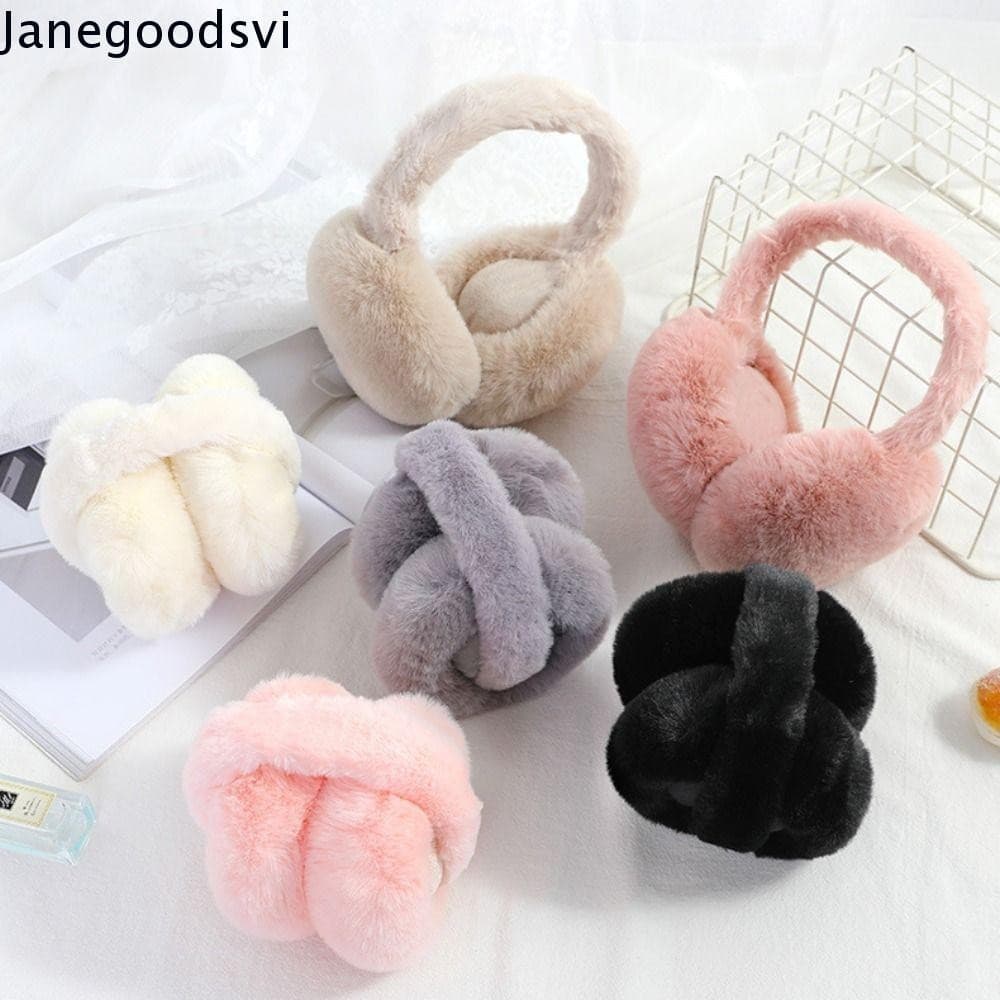JANEGOODSVI Aquecedor De Ouvido De Pelúcia , Protetores De Orelha Quentes De Inverno Macios De Cor Sólida , Capa Dobráve