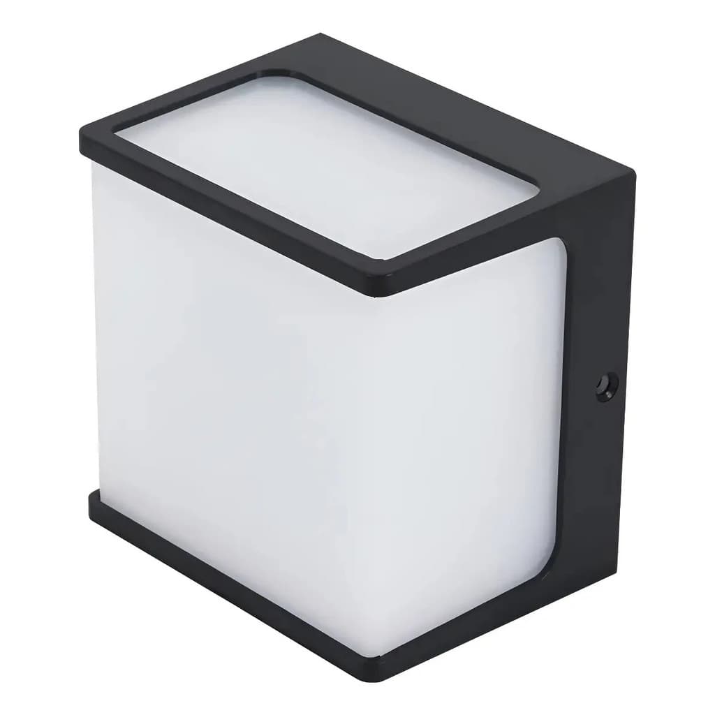 Luminária Arandela Hamsa Preta Ip65 8w Branco Quente Gaya