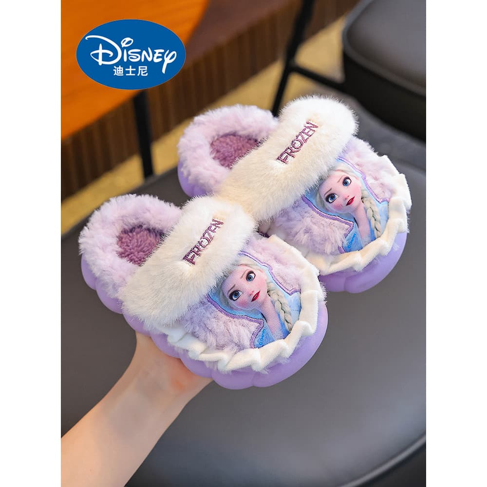 2025 novo estilo Disney crianças chinelos de algodão meninas antiderrapante interior meninas princesa Aisha casa chinelo