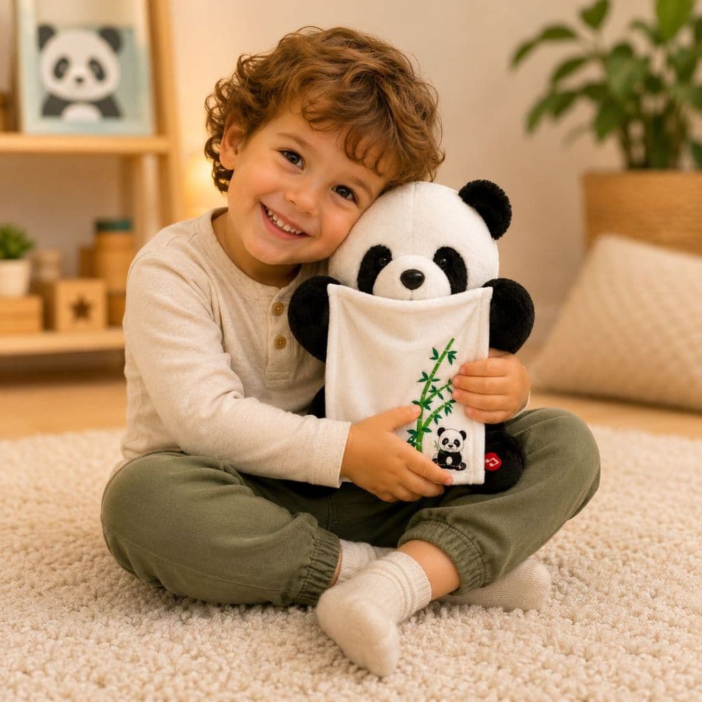 Panda de Pelúcia Esconde Esconde Infantil Ursinho Falante Melhor Amigo Para Criança Animado Com Som