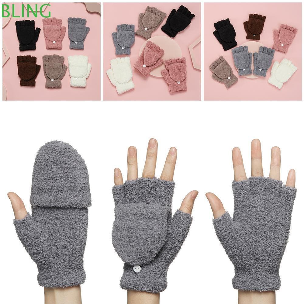 BLING Tricô Mittens Meninos Meninas Moda Flip Top Conversível De Dupla Utilização