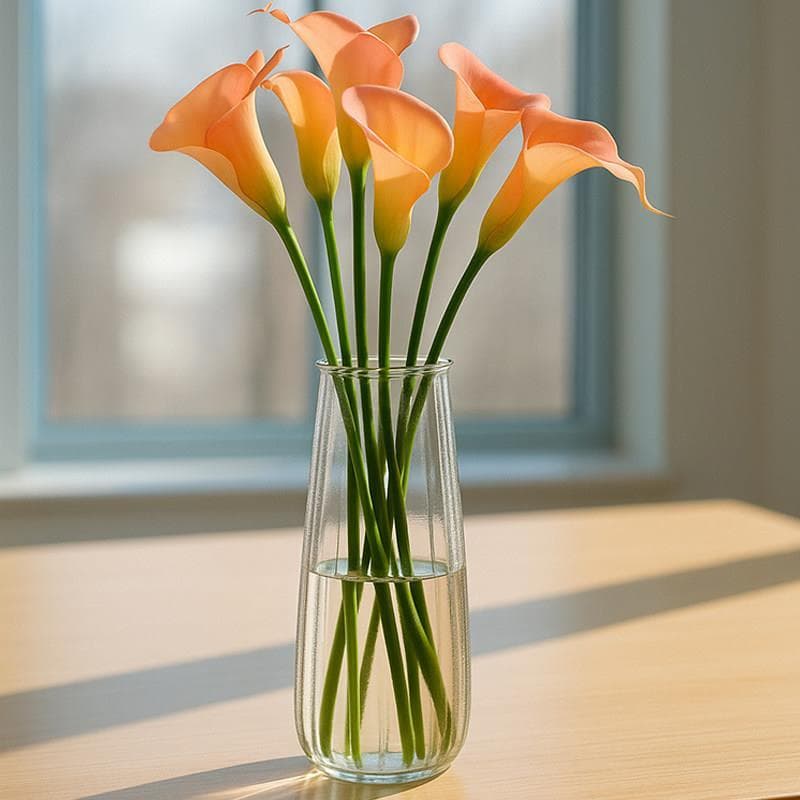 Luz de luxo vaso de vidro ornamentos sala de estar arranjo de flores lírio peônia High-End transparente cultura de água