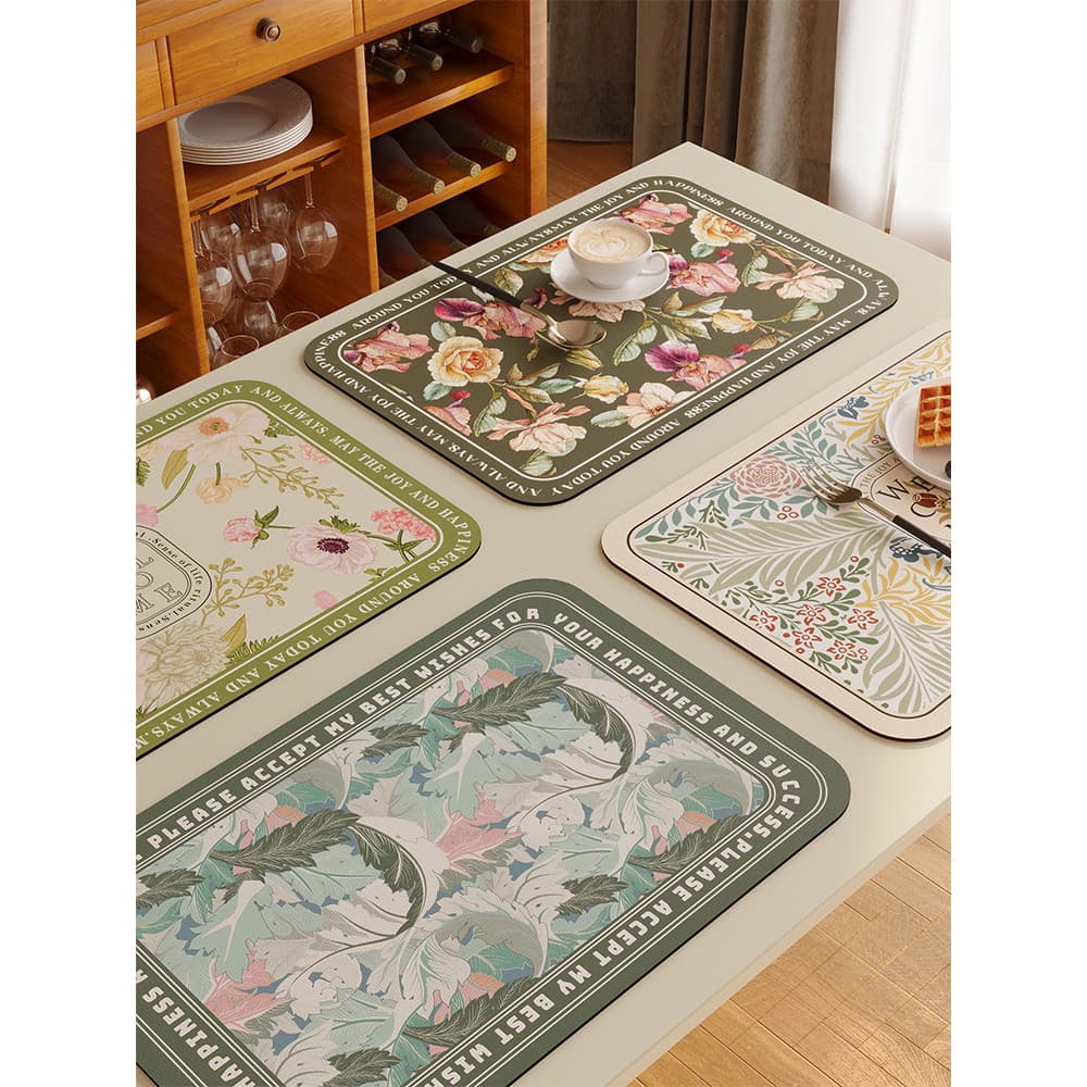 Americano luz luxo Placemat impermeável à prova de óleo Retro High-End tapete de mesa de couro toalha de mesa Anti-escal