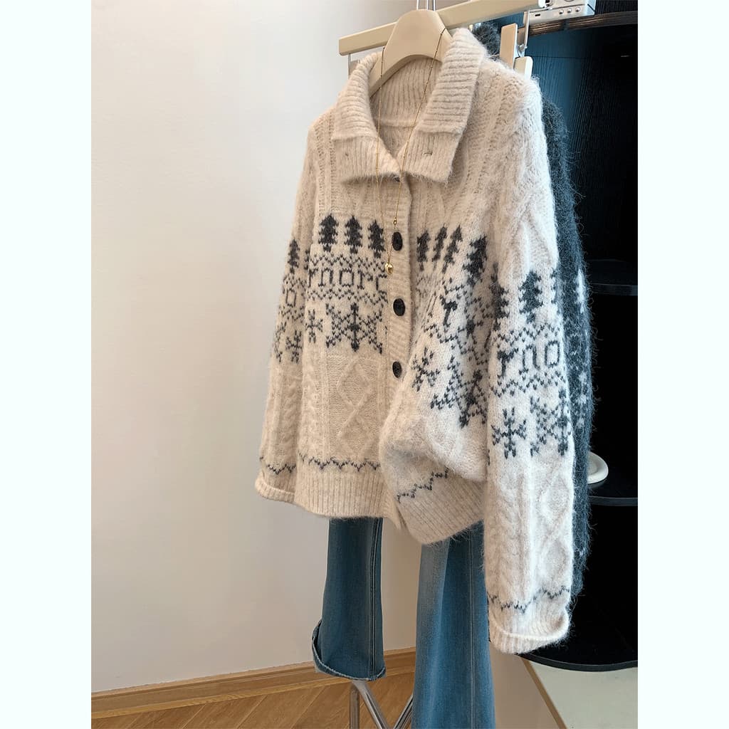 Phil Island Single-Breasted lapela torção camisola macia feminina outono inverno Cardigan jaqueta de comprimento médio e