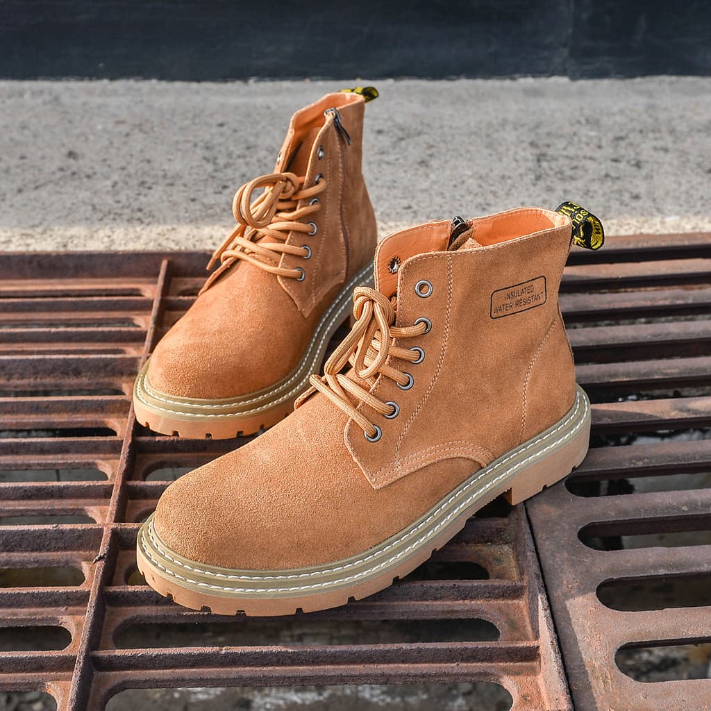 Botas Martin britânicas retrô americanas de cano alto, camurça de vaca masculina, sola grossa, botas de deserto, botas g