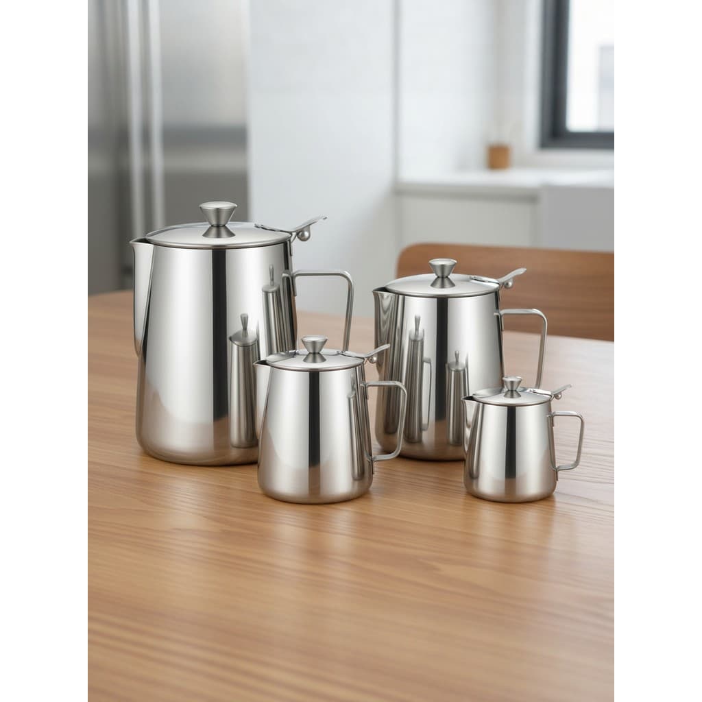 Bule de leite em aço inoxidável 304, chaleira fria doméstica com tampa, bule de café, guirlanda, fogão de indução, aquec