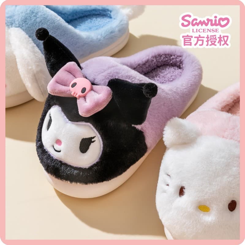 Sanrio crianças chinelos de algodão meninas inverno novo estilo dos desenhos animados bonito casa interior quente menina
