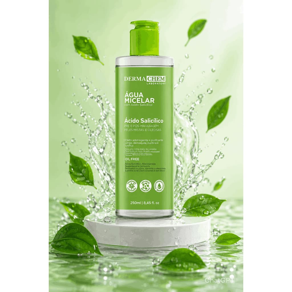 Água Micelar Ácido Salicílico Dermachem 250ml - Limpador Facial