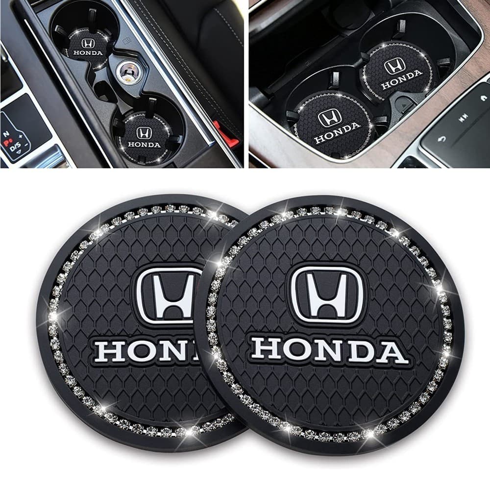 Porta-Copos De Carro Brilhante , 2 Peças , Compatível Com Honda Fit Civic HRV CRV City Jazz gk5 , Tapete De Copo Antider