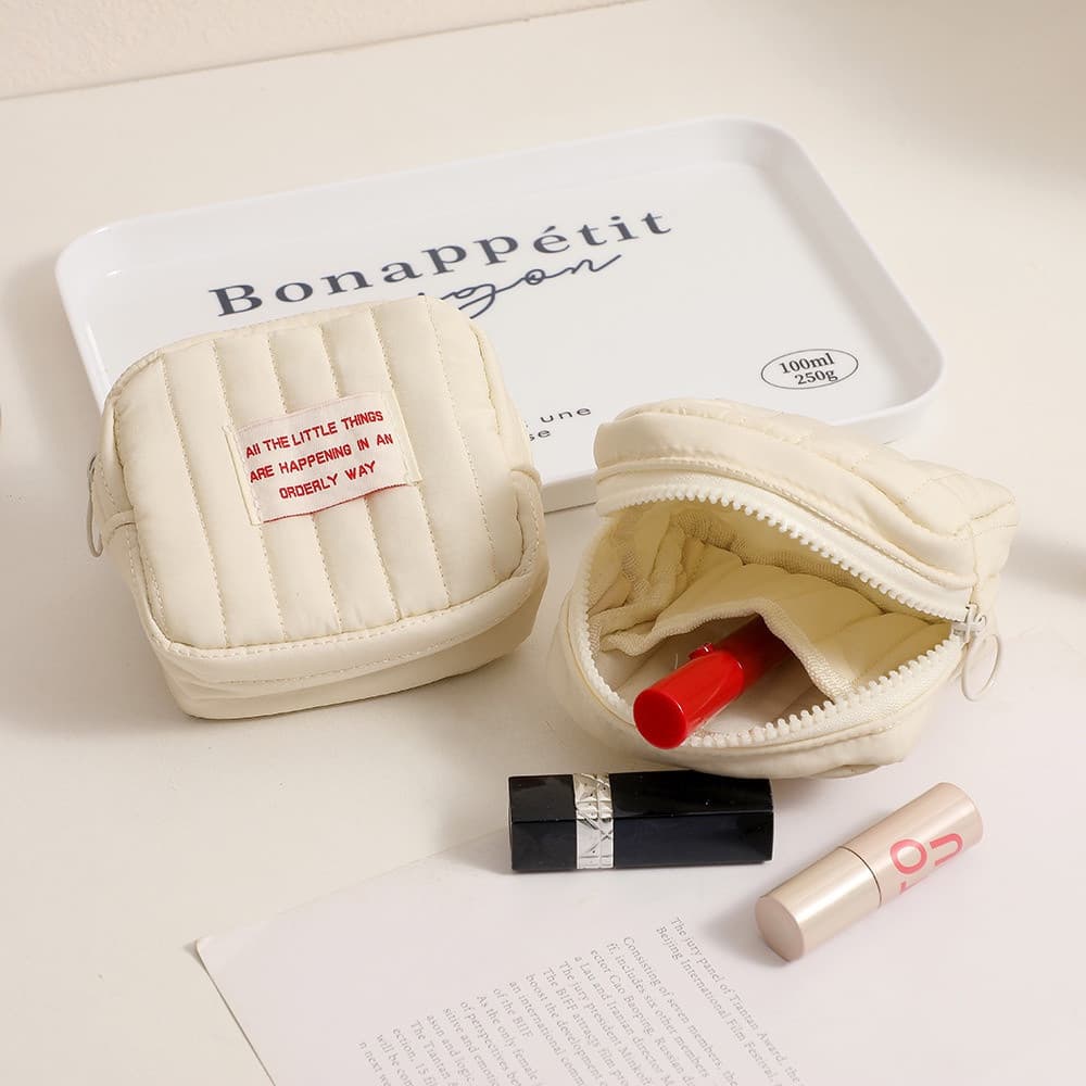 Bolsa cosmética simples, adequada para meninas, bolsa pequena grossa, bolsa de armazenamento pequena de alto valo