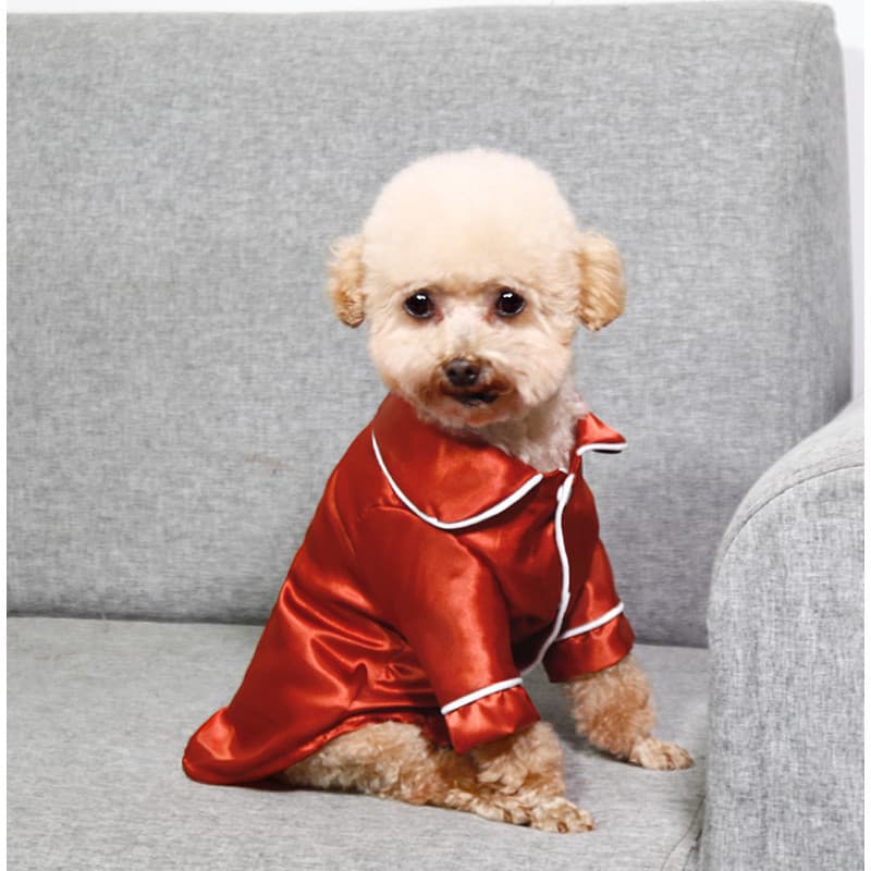 Pijama para animais de estimação, imitação de seda gelada, camisa para animais de estimação, buldogue, Golden Retriever,