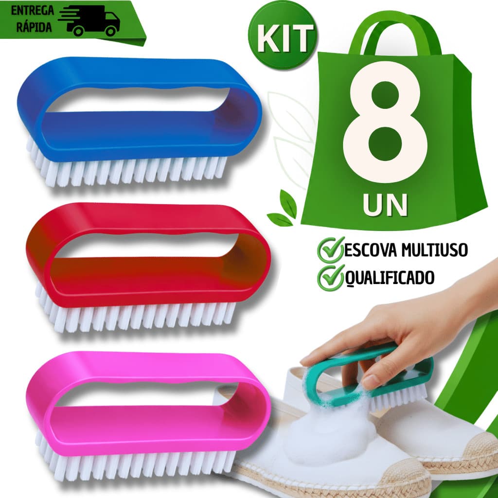 Escovas Multiuso Lavar Tênis Roupa e Unha Cerdas Resistentes Cor Sortidas Garantidas