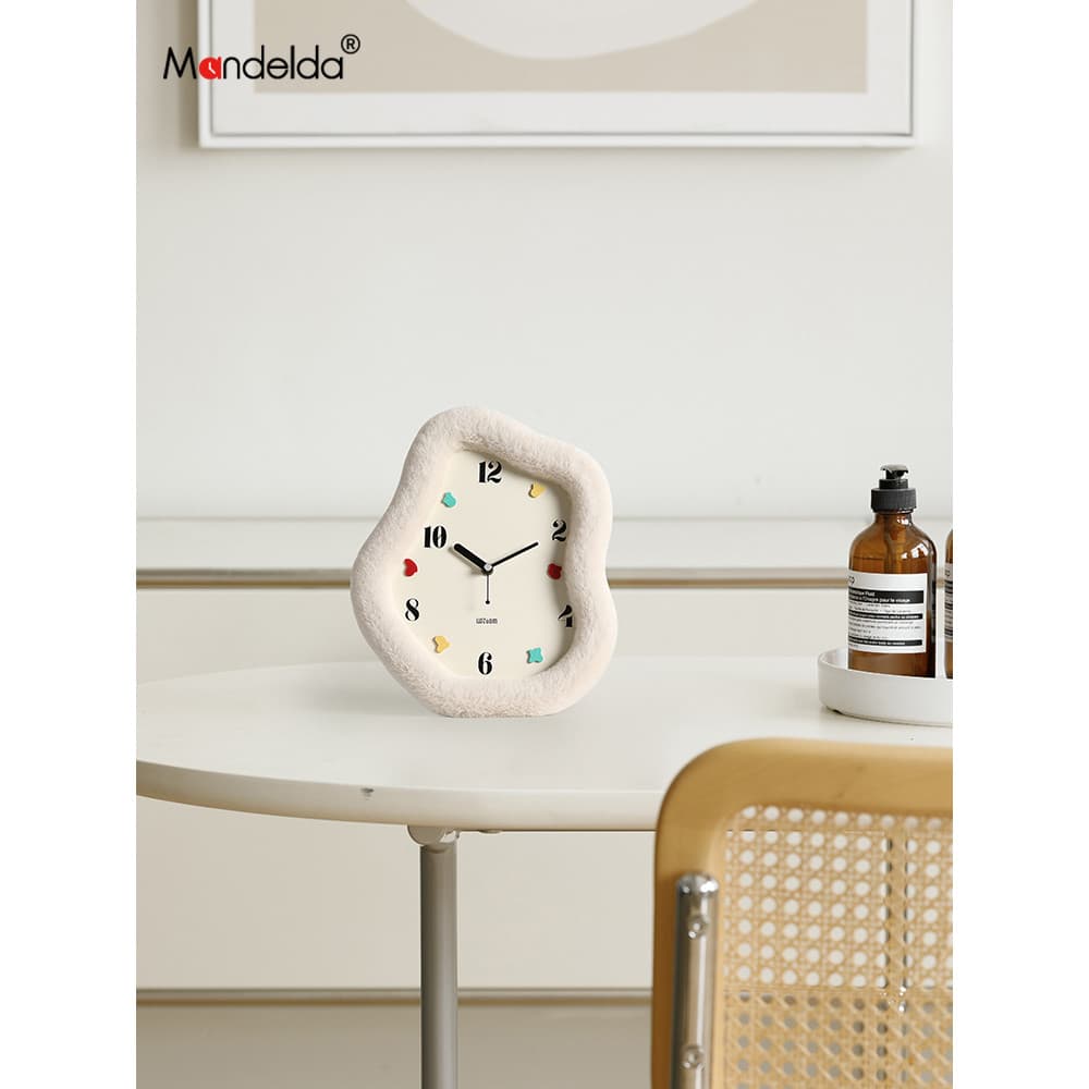 Mandelda marca coreana estilo creme sala de estar relógio de mesa entrada decoração TV gabinete relógio decoração