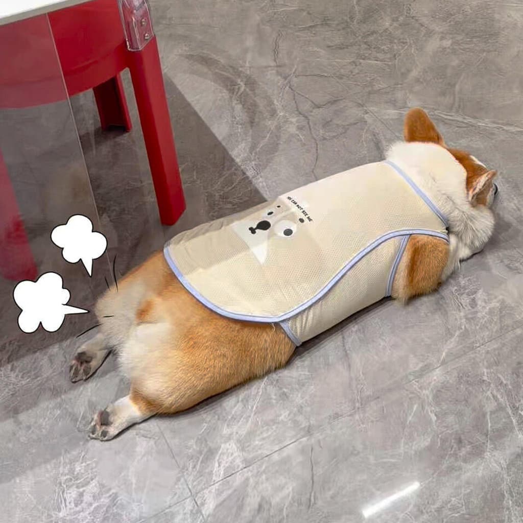 Verão cão respirável gelo seda legal roupas Corgi francês luta Bichon gato de estimação roupas para casa pijamas roupas
