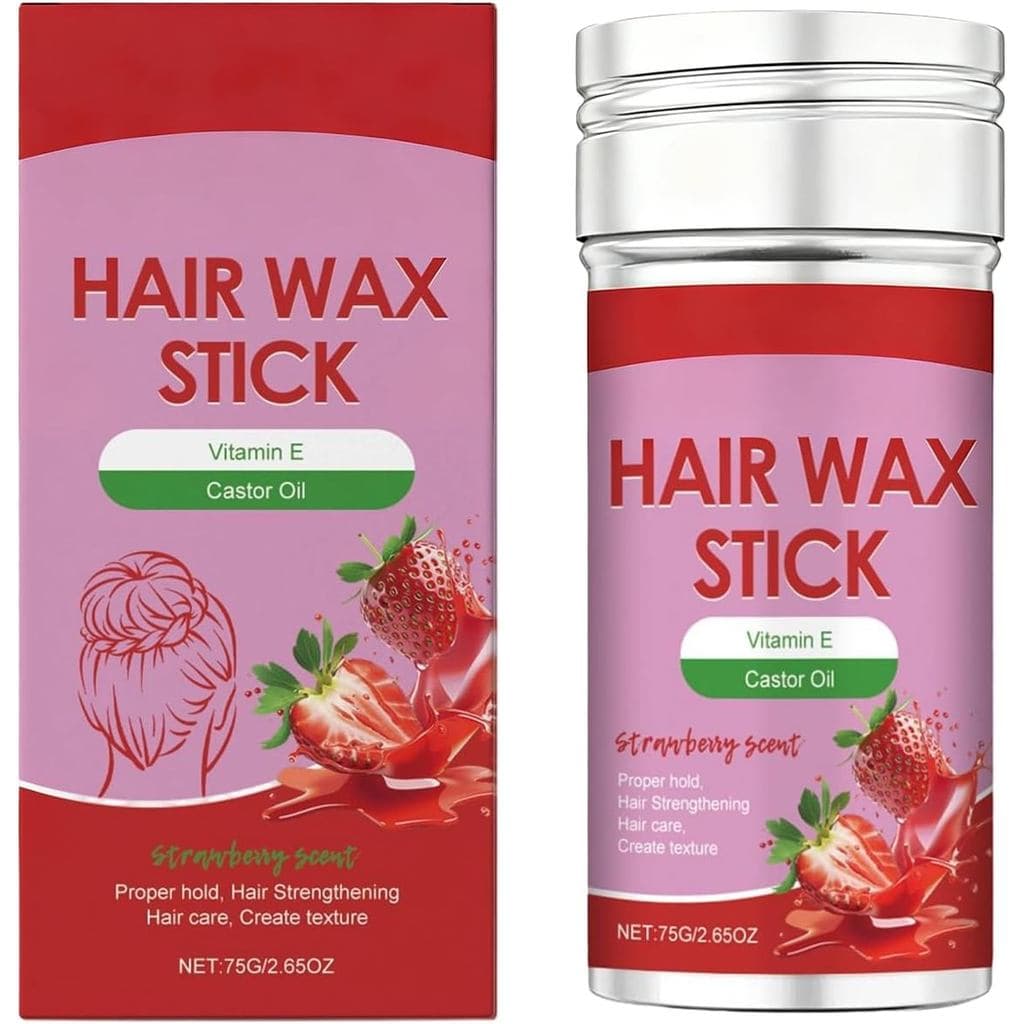 Bastão de Cera para Cabelo – Cera Modeladora de 3,46 Polegadas |   Cera Capilar com Aroma de Morango – Cera Capilar em B