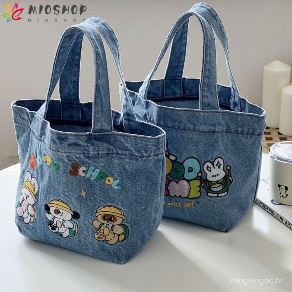 Sacola MIOSHOP , Lancheira De Grande Capacidade Bordada De Desenho Animado , Bolsa De Piquenique Para Armazenamento De A