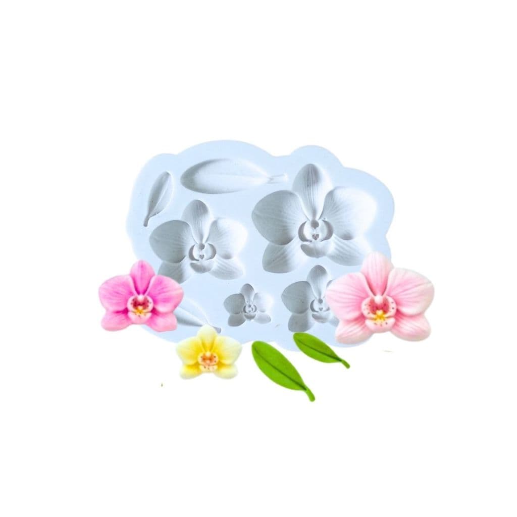 Moldes Silicone Orquidea Flor Folha Confeitaria Biscuit