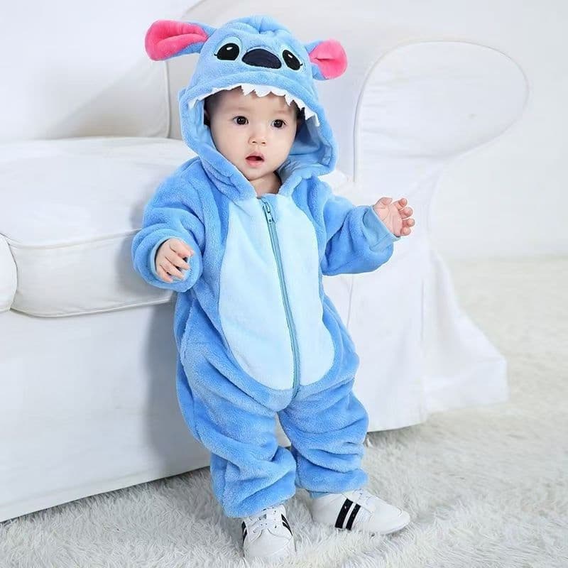 Pijama de flanela de desenho animado de uma peça Loungewear Pijama transfronteiriço