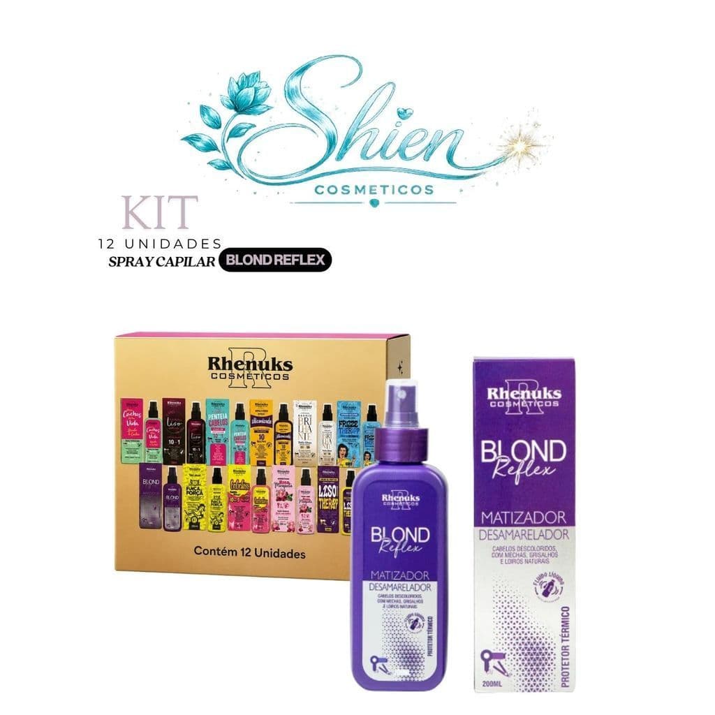 Kit 12 Unidades Spray Capilar Blond Reflex 200ml Rhenuks (Afilhado)