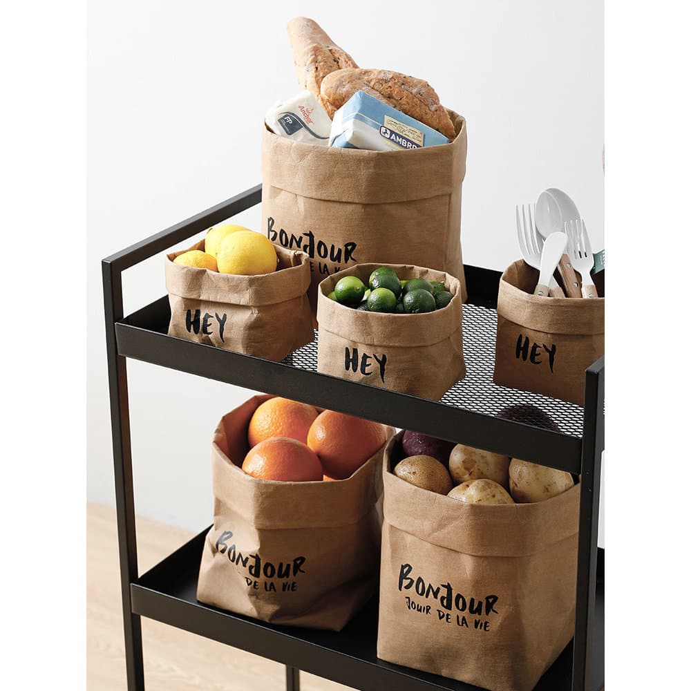 Ins estilo lavável saco de papel Kraft foto adereços cozinha frutas Desktop saco de armazenamento de artigos diversos va