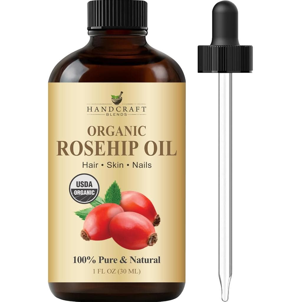 Handcraft Blends Óleo de Rosa Mosqueta Orgânico Prensado a Frio |   1 fl oz |   100% Puro e Natural |   Óleo de Qualidad