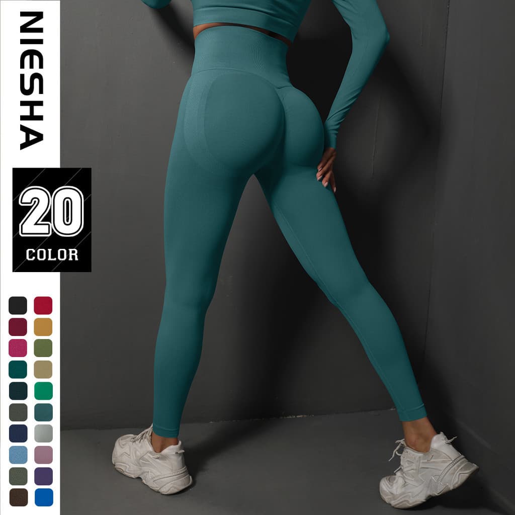 Primavera verão novo estilo sem costura Smiley pêssego nádegas treinamento calças de Yoga mulheres esportes correndo nád