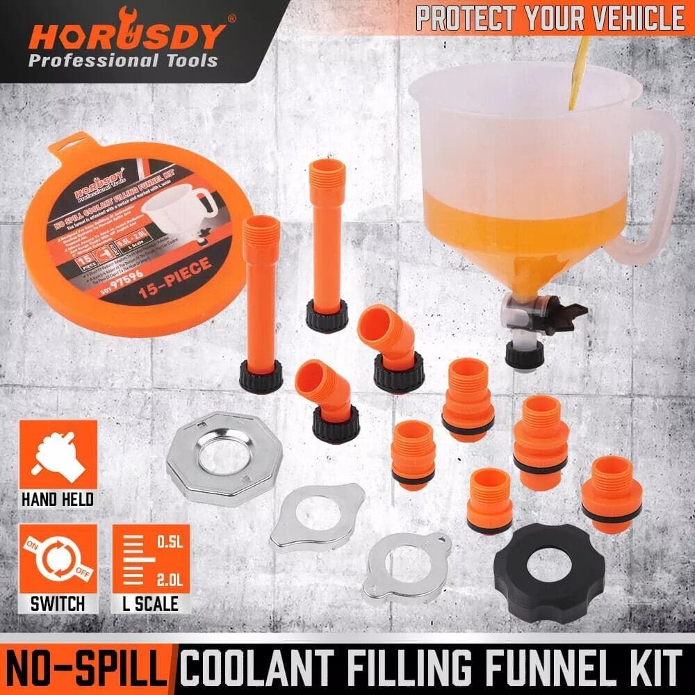 HORUSDY Kit De Funil De Refrigeração Sem Derramamento , Sangrador De Recarga De Radiador De Carro , Veículo Automático