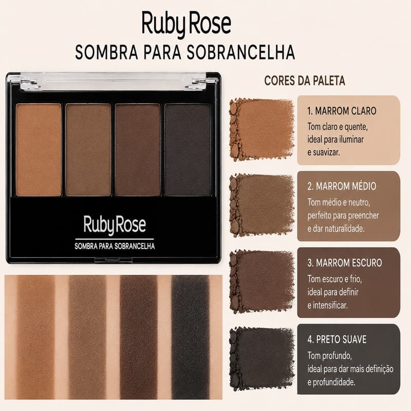 Sombra p/Sobrancelhas Ruby Rose