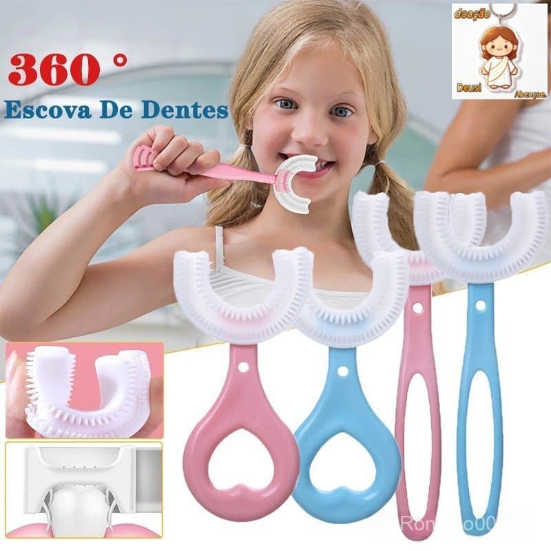 Escova De Dentes Infantil Em Formato U Para Crianças/Bebês/De 2-12 Anos