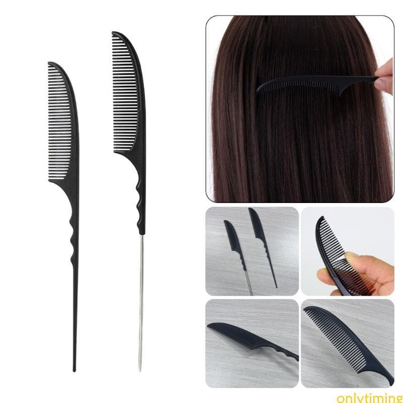 onlytiming Pente Fibra Carbono Provocando Cabeleireiro Separação Cabelo Pino Cauda Ferramenta Para Casa