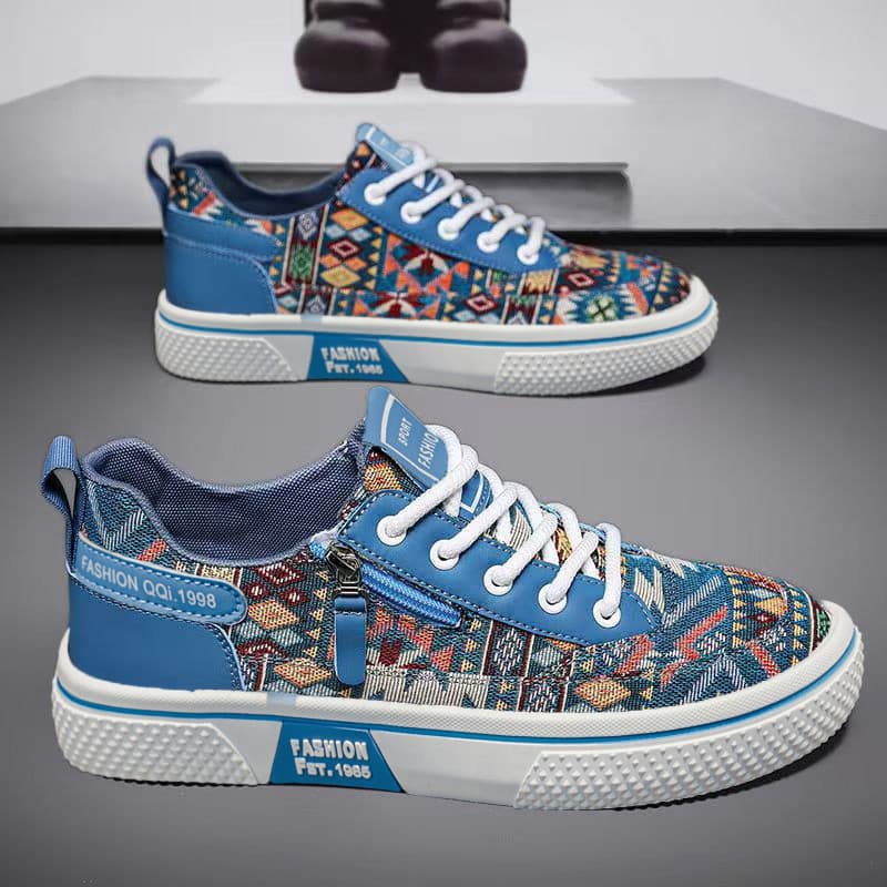 Sapatos masculinos na moda nacional verão All-Match nicho Design impresso tênis masculino Casual esportes leve lona de s