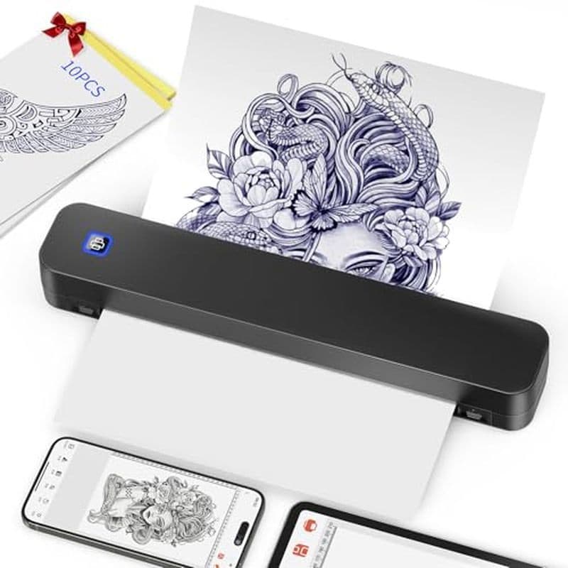 Impressora Profissional De Estêncil De Tatuagem KNAON-Máquina De Transferência Térmica Sem Fio Para , Inclui Papel De 10