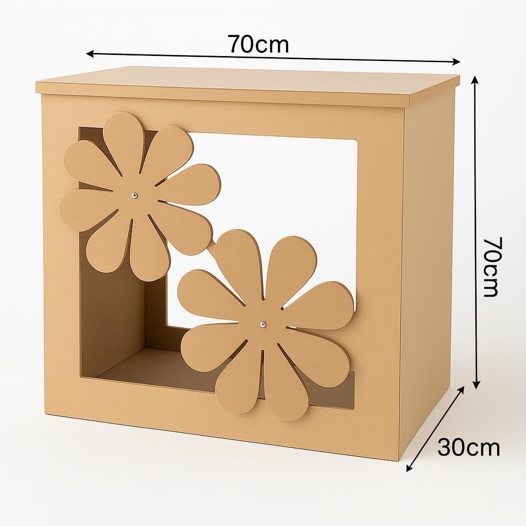 Balcão de MDF Cru com Tema Floral Margarida Decoração Criativa 70cm