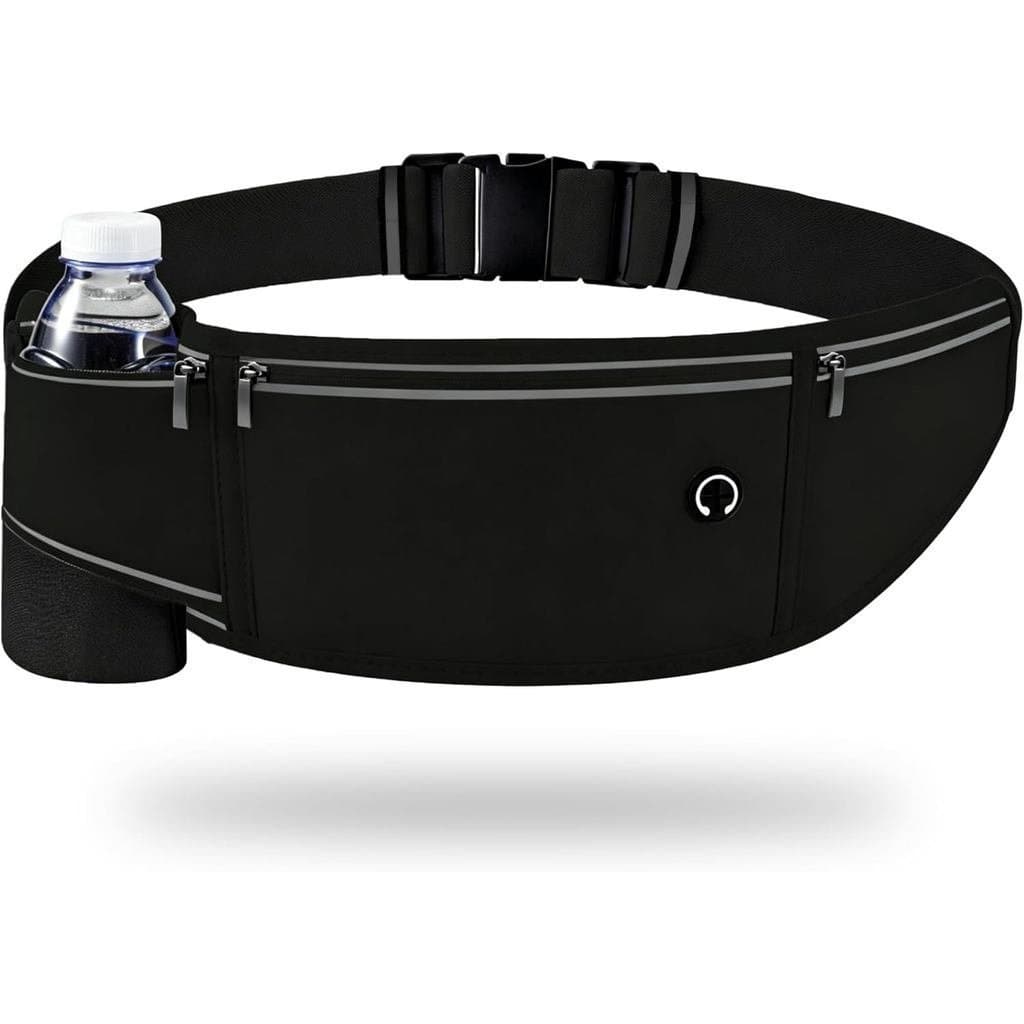 Cinto de corrida para homens e mulheres, com suporte para garrafa de água, suporte leve para celular, cinto à prova d'ág