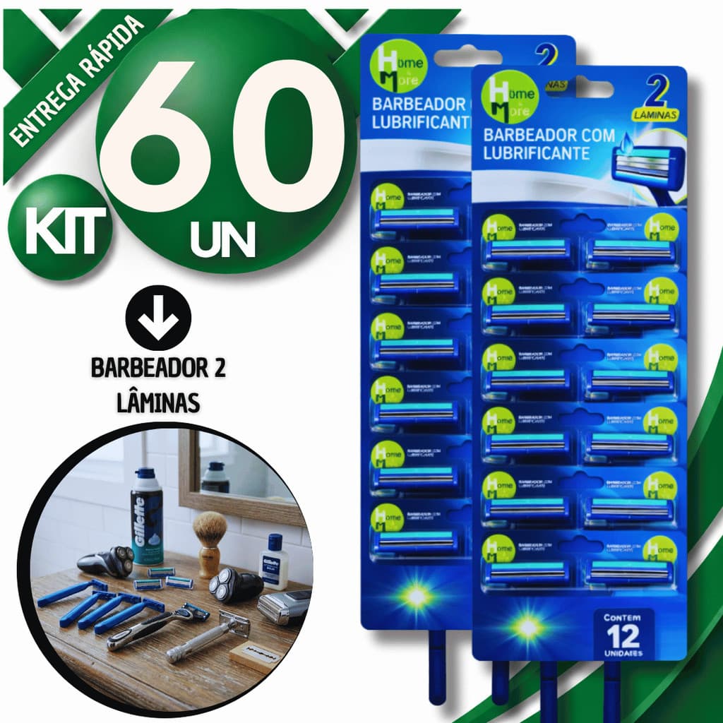Barbeadores Aparelhos Barbear Descartável Com 2 Lâminas Fita Lubrificante Qualidade Premium