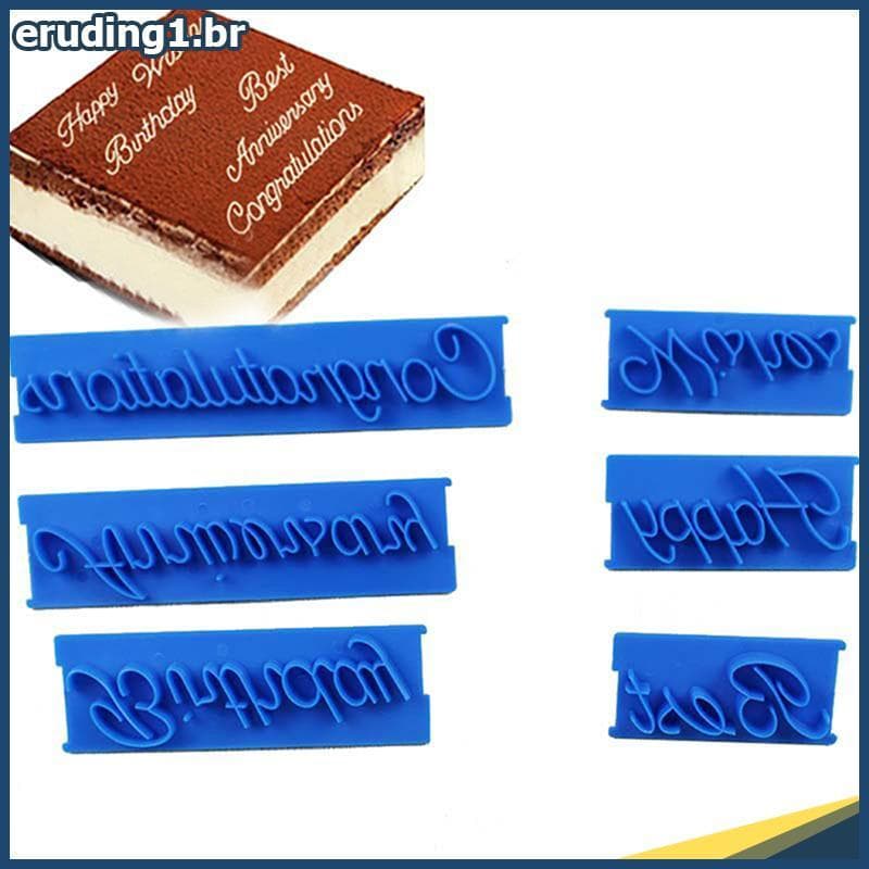 erudi 6 Unidades/Conjunto Molde De Letras De Plástico Feliz Aniversário Melhores Desejos Moldes De Cozimento Decoração .
