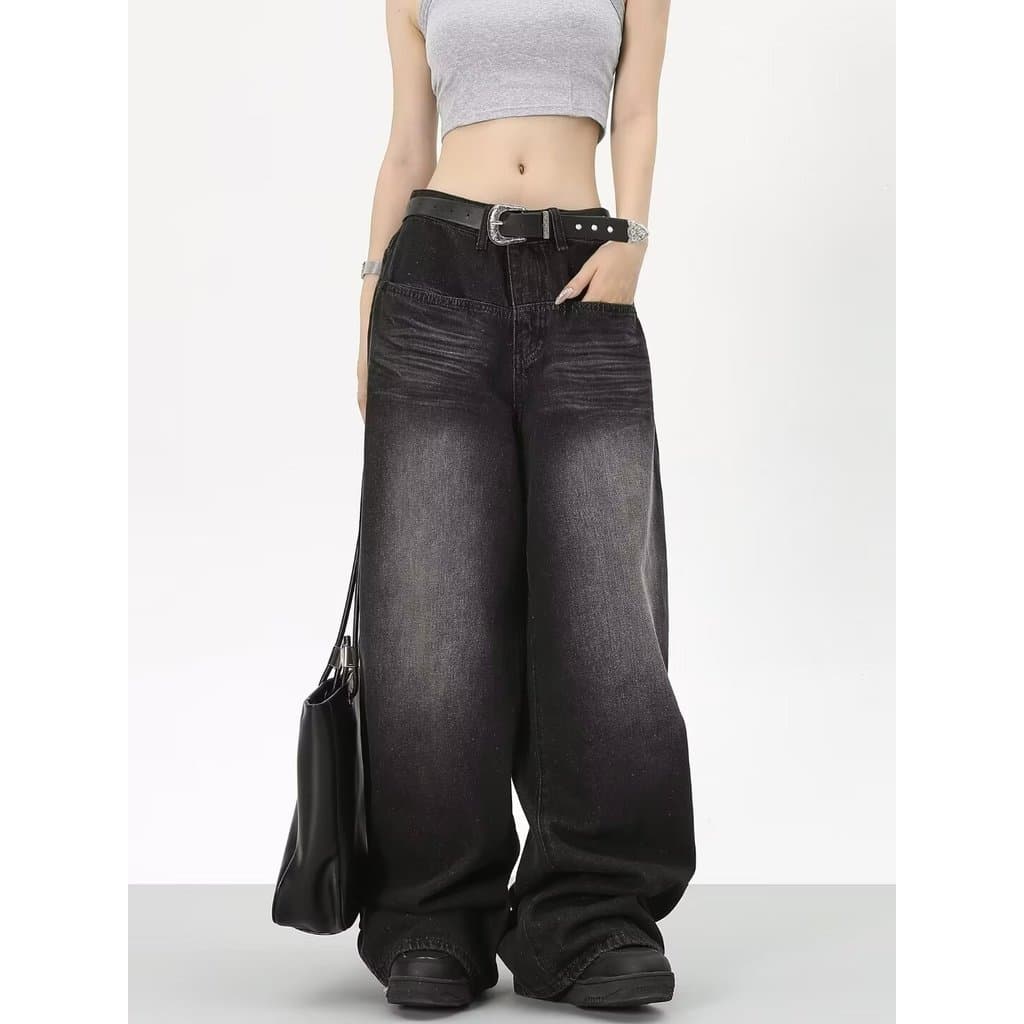 jeans Folgados Americanos Vintage Para Mulheres Casuais De Perna Larga Homens