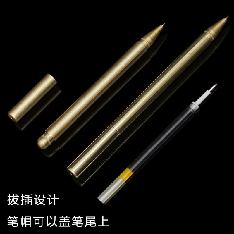 Oficina de artesanato criativo caneta tampa inserível caneta de bronze Seiko versão Retro cobre puro neutro negócios ass