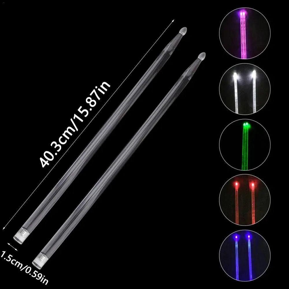 BRBLIFE 2 Unidades de Baquetas Luminosas 5A, Baquetas Coloridas que Brilham no Escuro, Acrílico 2UWV