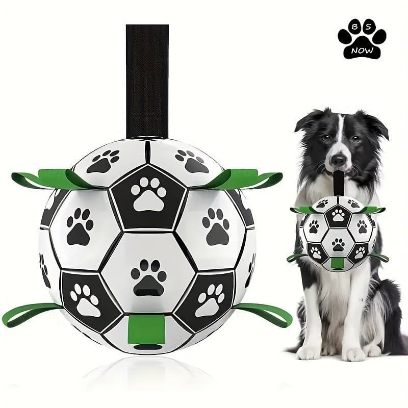 Bola de Futebol para Cães de Raças Grandes, Durável, em TPU, Tamanho Jumbo, com Fita - Inclui Inflador Grátis para Brinc