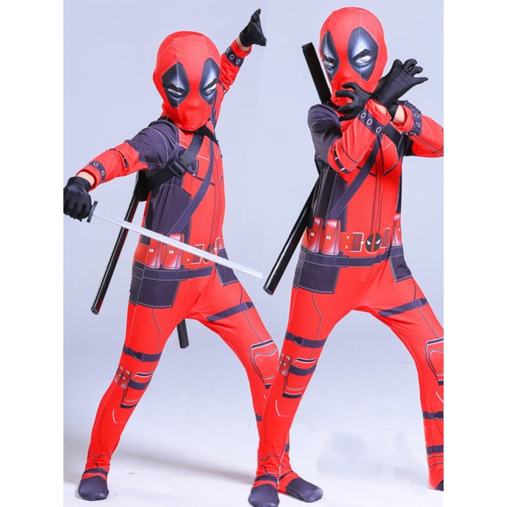 Novo adulto crianças deadpool traje Halloween Marvel super-herói deadpool pai-filho traje desempenho traje