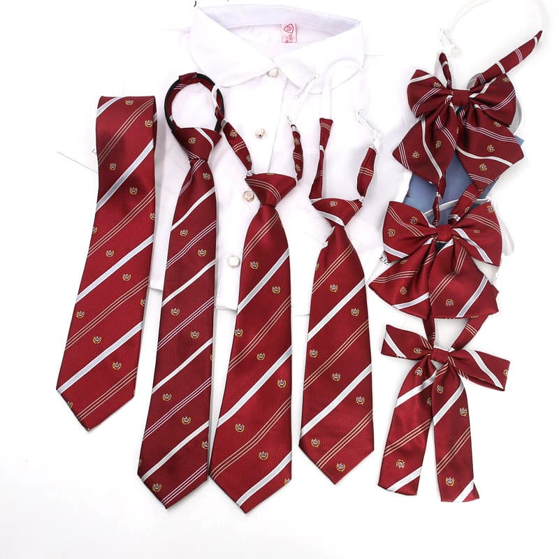 Vinho vermelho coroa listras gravata livre estilo Preppy JK uniforme gravata borboleta estudante gravata borboleta flor