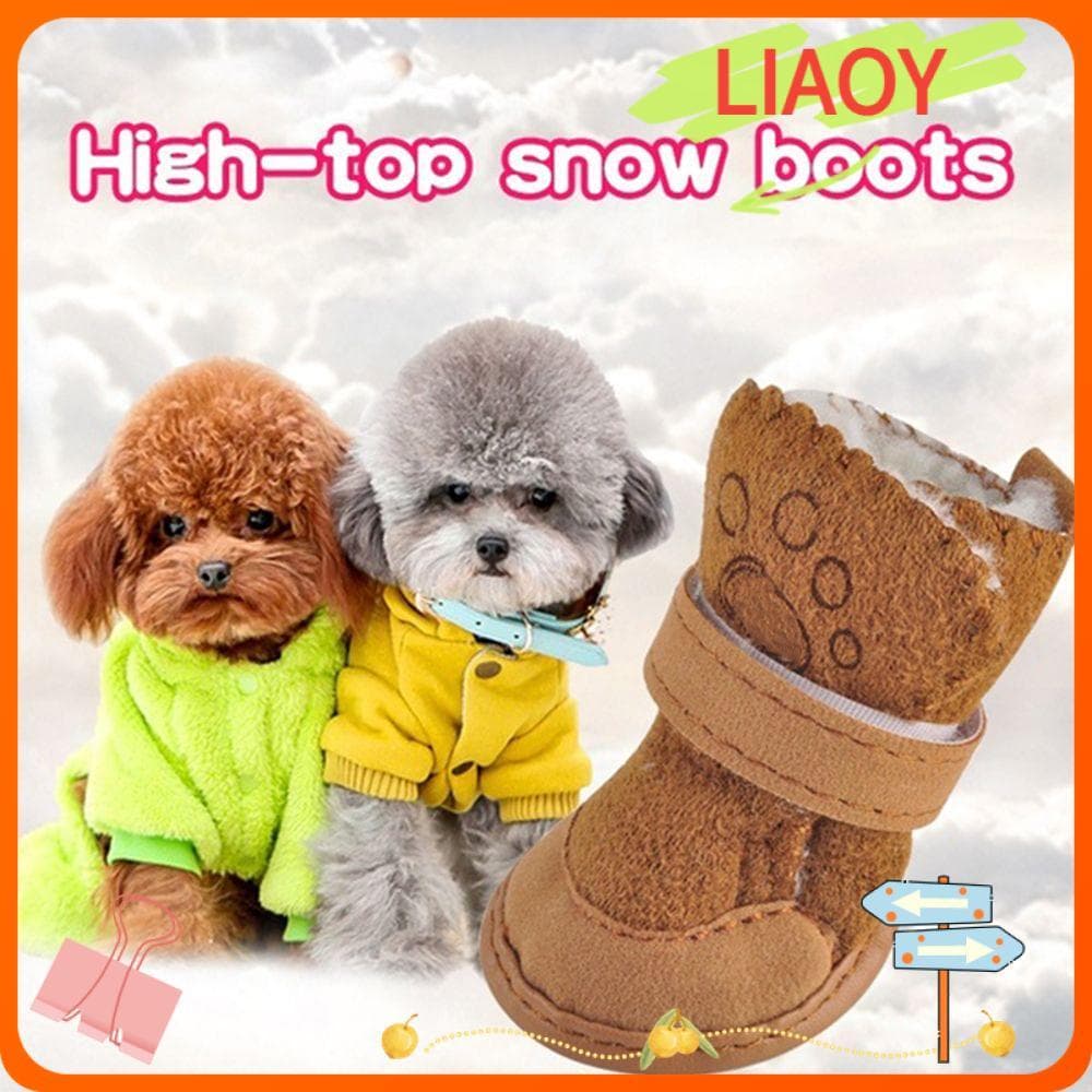 LIAOYING 4 Pçs/Set Cachorro Sapatos Quentes Suprimentos Para Animais De Estimação Botas De Algodão Filhotes
