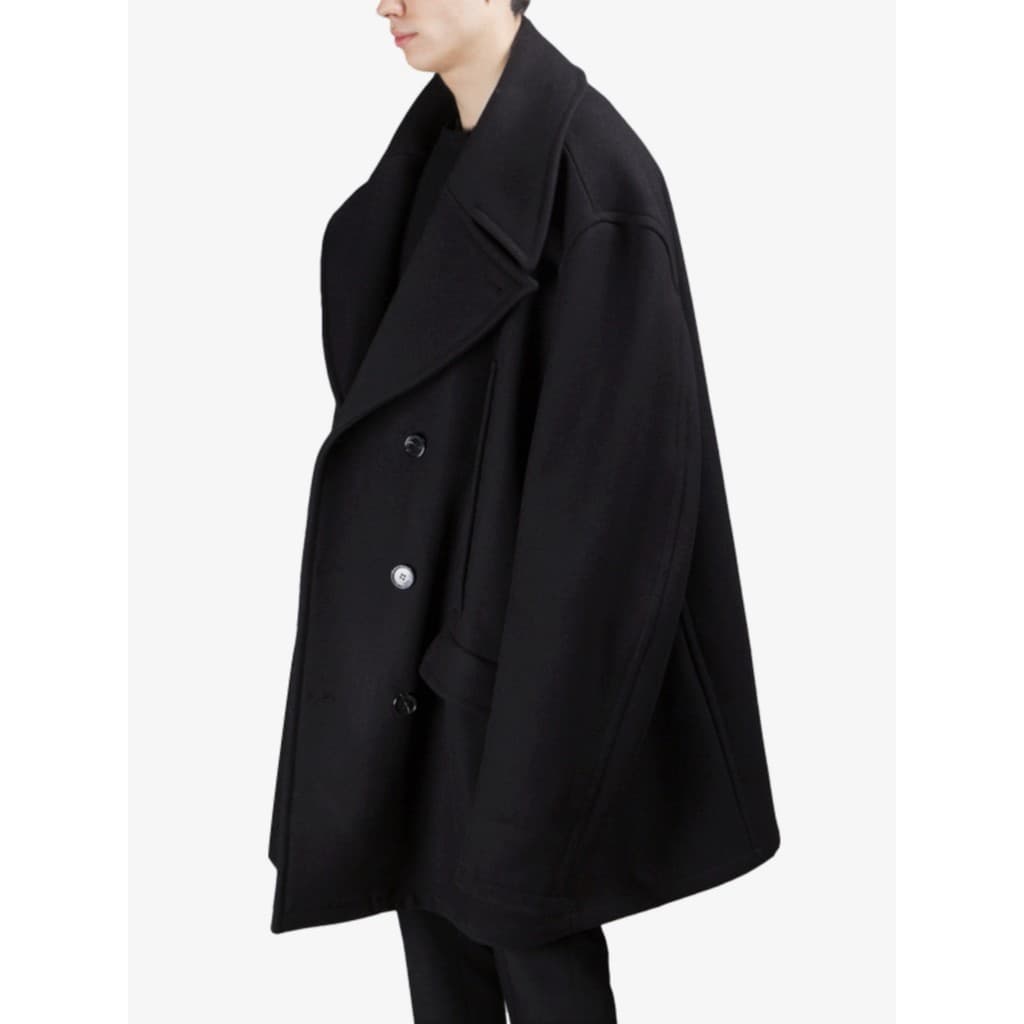 GAOSTUDIOS Extra Solto Casaco de Comprimento Médio Lã Cashmere Outono Inverno Casaco Grosso Tamanho Grande Contorno GRAN