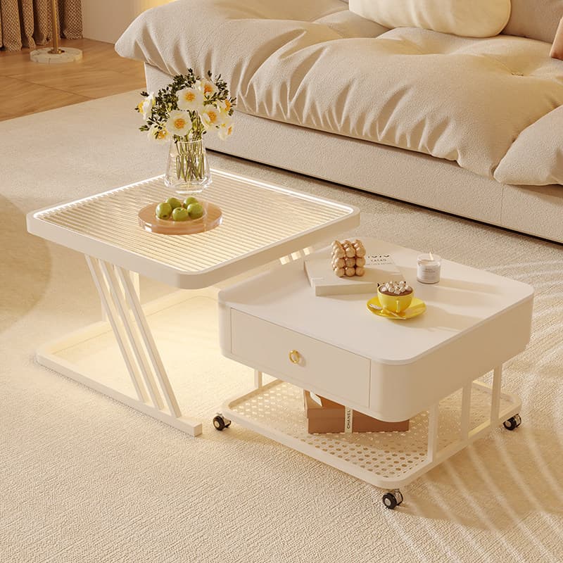 Mesa de centro estilo creme ardósia sala estar casa pequeno apartamento moderno simples 2025 novo estilo influenciador q