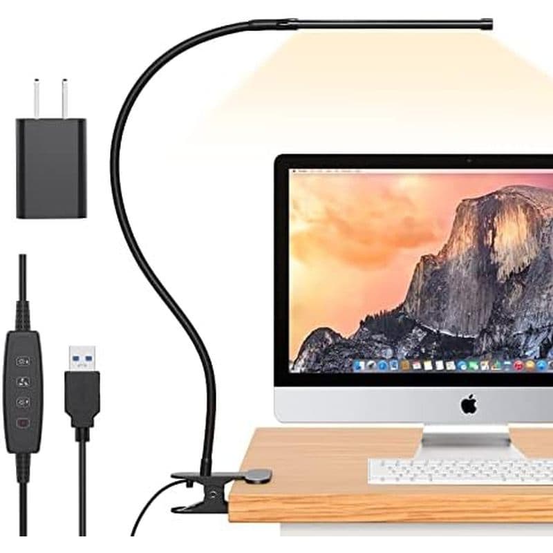 Lâmpada De Mesa LED IZELL Para Home Office Com Braçadeira [77 LEDs Luz 3 Modos De Cor & amp ; 10 Níveis De Brilho] Luzes