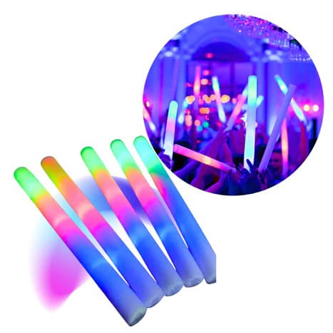 Kit 10 - 20 - 30 - 40 Bastão De Led Espuma 3 Fases Neon Festas Rave Casamento Carnaval